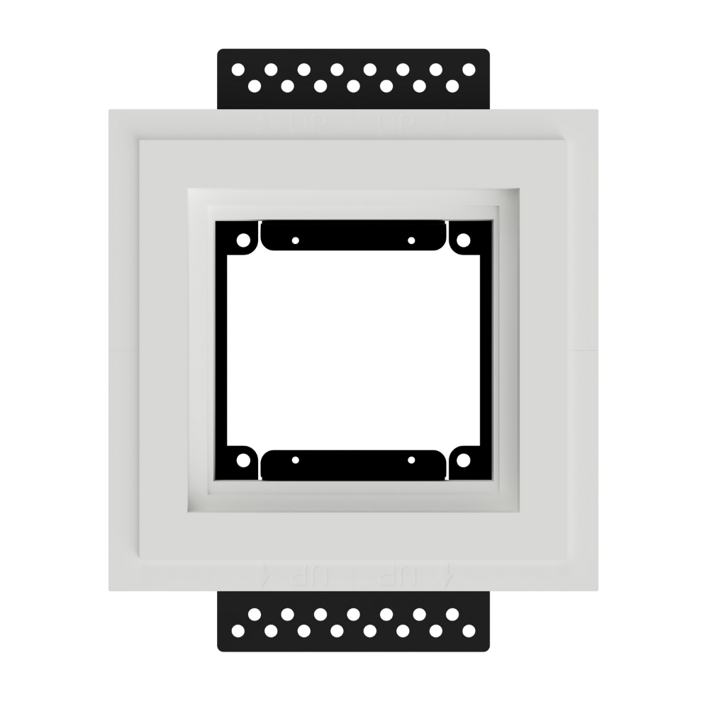 SLA-2GU-062 architectural flush mount with 2-gang adapter ring, front view