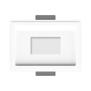 Designer-style flush mount for Control4 10” Touch Panel — installed in drywall with smooth edges. No-device.