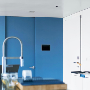 Installed gypsum mount for Control4 10” Touch Panel — precision-fit, architectural wall solution.