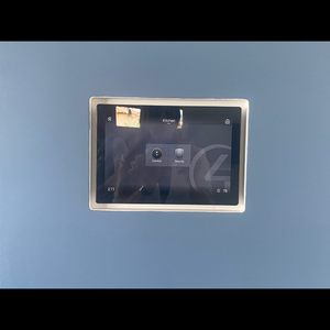 Minimalist Control4 8” interface installed with SLD-TPC48-375 flush mount in drywall.