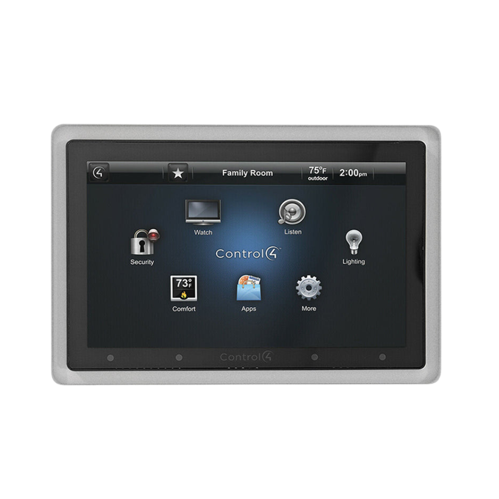 Designer-grade flush mount for Control4 8&quot; Touch Panel — trim-free gypsum installation.