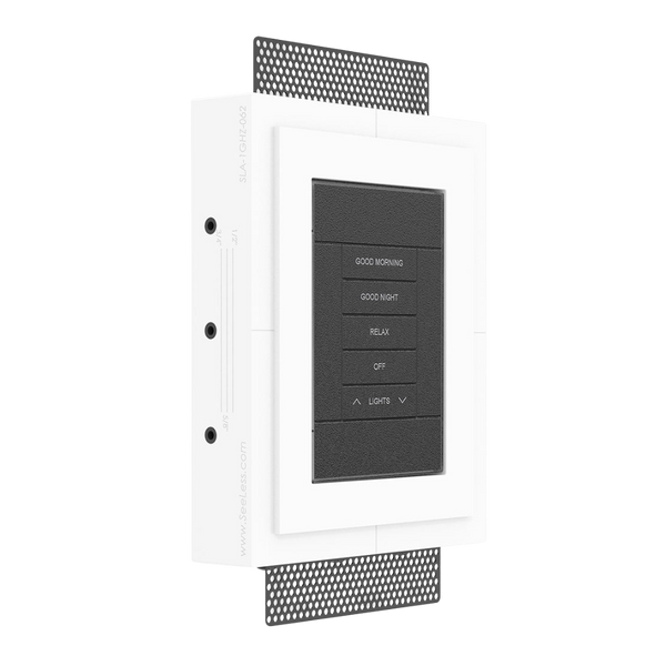 Trimless Crestron Horizon keypad mount – SLA-1GHZ-062 SeeLess gypsum platform.