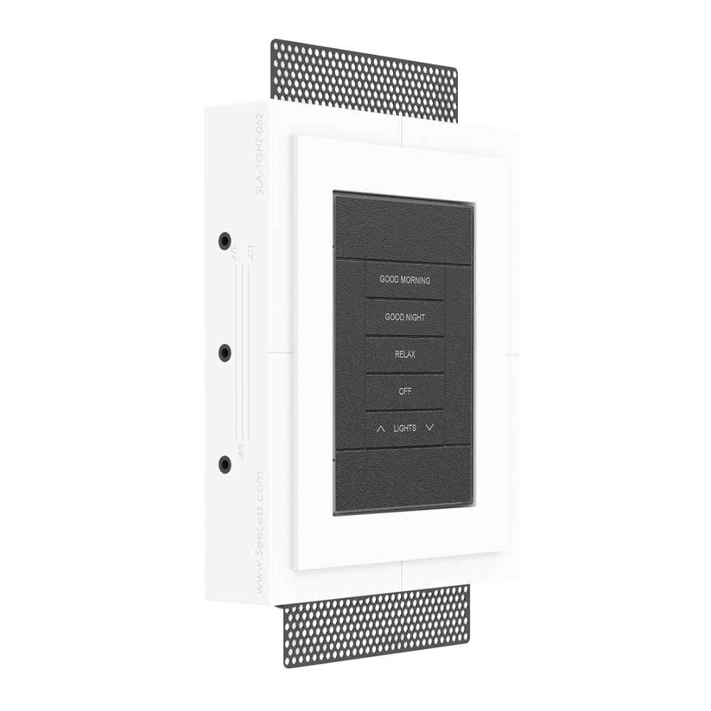 Trimless Crestron Horizon keypad mount – SLA-1GHZ-062 SeeLess gypsum platform.