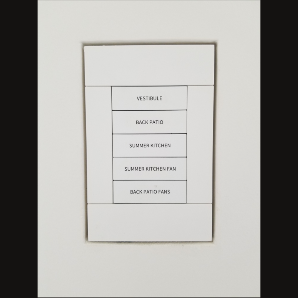SeeLess SLA-1GHZ-062 raw site photo before paint – Crestron Horizon keypad flush installation.