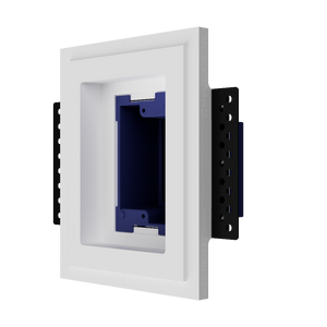Angled view of TSS-1GU-130x96x23 – minimalistic thermostat mounting solution