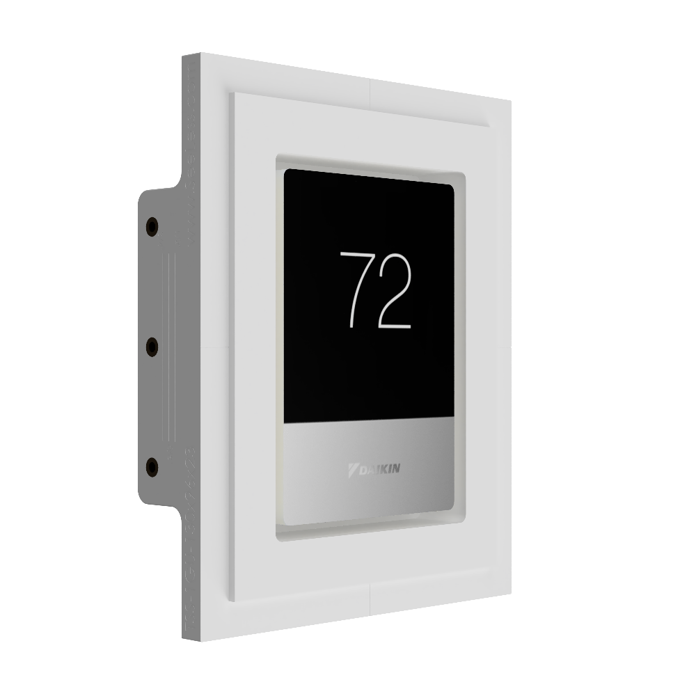 Mud-in Daikin thermostat platform with recessed, trimless installation