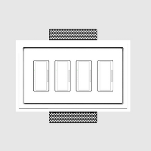 Four-gang designer-style flush mount, model SLD-4G-125 – seamless in-wall installation