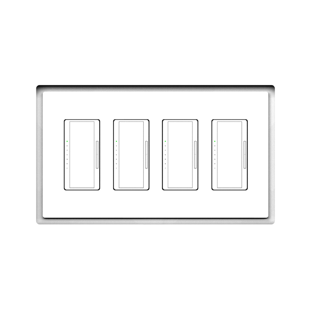 Four-gang in-wall plaster mount, SLD-4G-125 – trimless install with contemporary styling