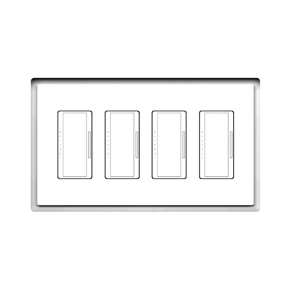 Four-gang designer-style flush mount, model SLD-4G-250 – sleek in-wall installation