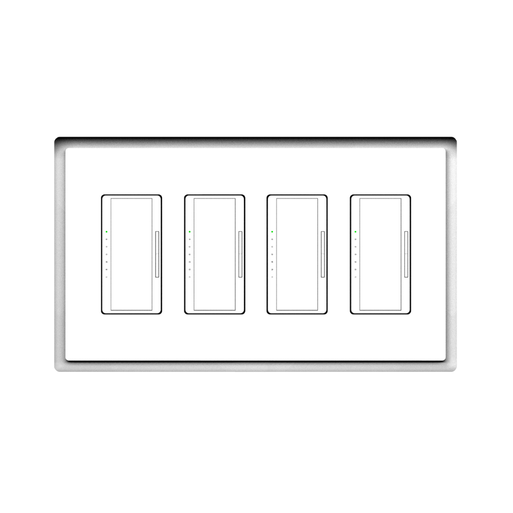 Four-gang designer-style flush mount, model SLD-4G-250 – sleek in-wall installation