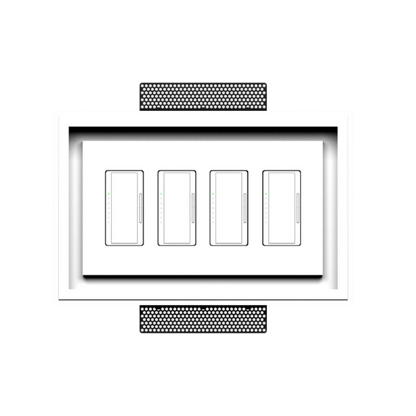 In-wall four-gang mount, SLD-4G-250 – clean lines and soft rounded corners