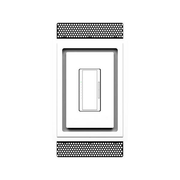 Trimless one-gang plaster mount showing smooth radius edge – SLD‑1G‑250