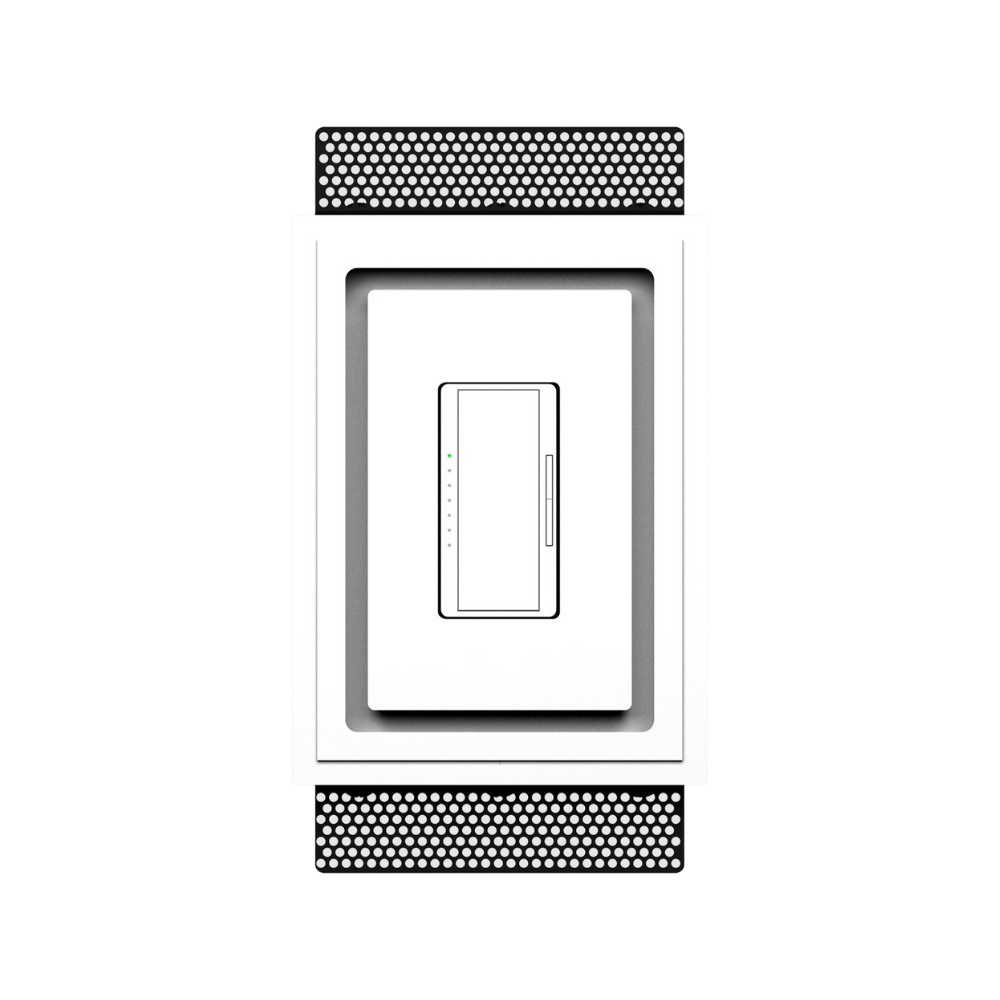 Trimless one-gang plaster mount showing smooth radius edge – SLD‑1G‑250