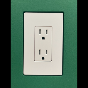 Trimless rounded flush wall mount designed for Carlon mud ring