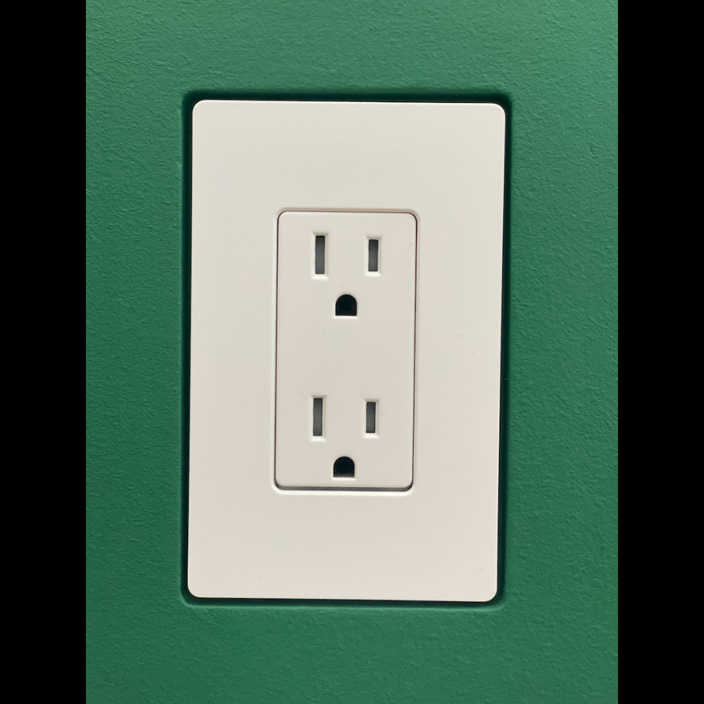 Trimless rounded flush wall mount designed for Carlon mud ring