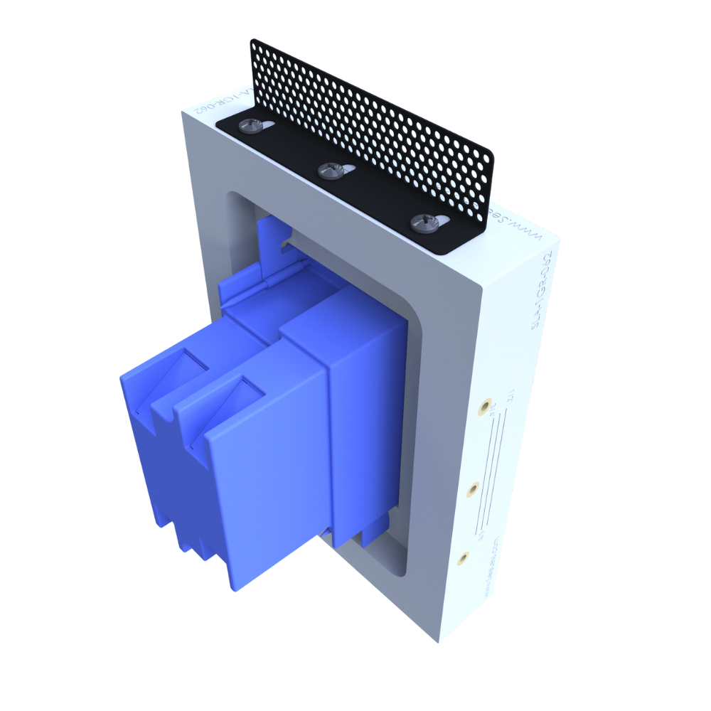 Rounded one-gang flush wall mount for Carlon box – ring not included