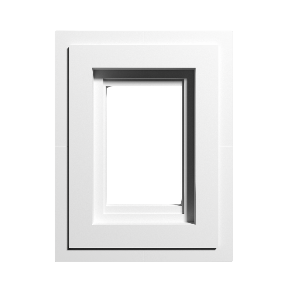 Trimless rounded flush wall mount designed for Carlon mud ring