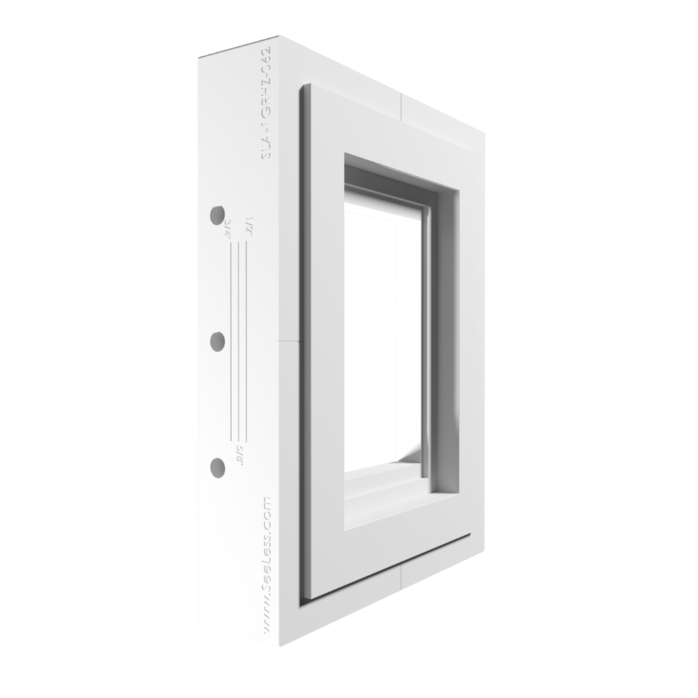 Close-up of soft radius edge on SeeLess designer-style mount