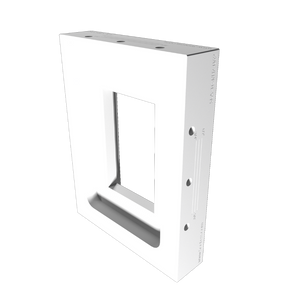 Seamless drywall finish using SLD-1GR-062 rounded one-gang mount