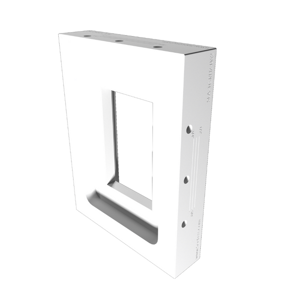 Seamless drywall finish using SLD-1GR-062 rounded one-gang mount