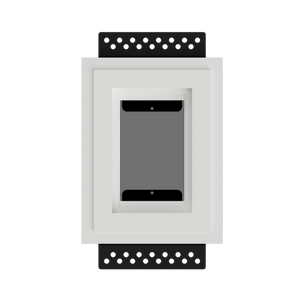 SLD-1GU-062 flush in-wall mount with 1-gang adapter ring in a white drywall wall.