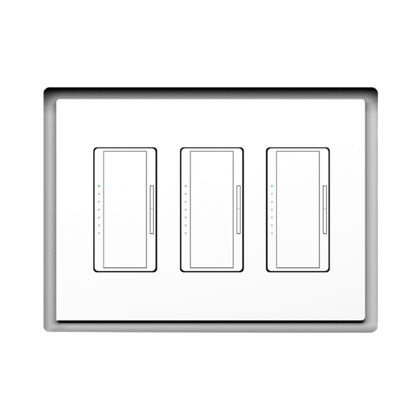 Three-gang designer-style flush mount, model SLD-3G-250 – clean installation with 1/4" reveal