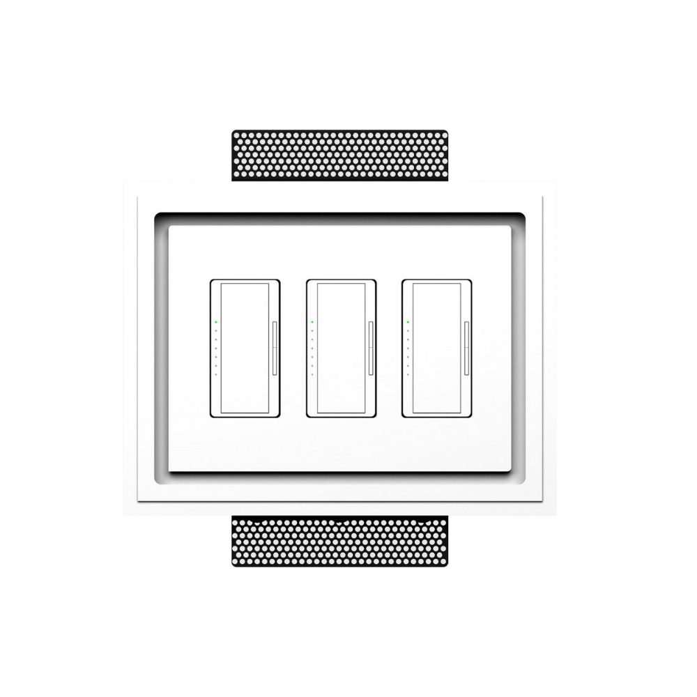 SLD-3G-250 flush mount platform – three-gang configuration shown in wall with rounded corners