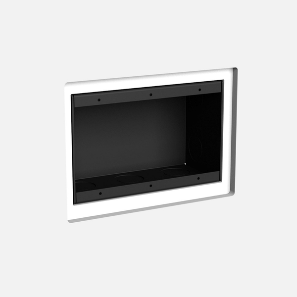 Minimalist in-wall platform SLD-3G-250 – shown pre-finish for flush electrical integration