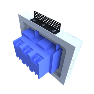 Three-gang designer-style flush mount, model SLD-3GR-062 – angle view, platform
