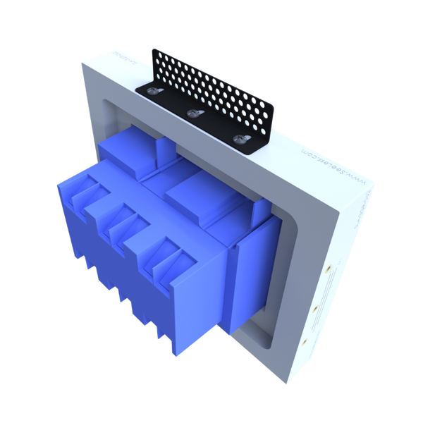Three-gang designer-style flush mount, model SLD-3GR-062 – angle view, platform