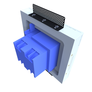 Two Gang Designer Style flush mount with Carlon-compatible opening (box/ring not included)