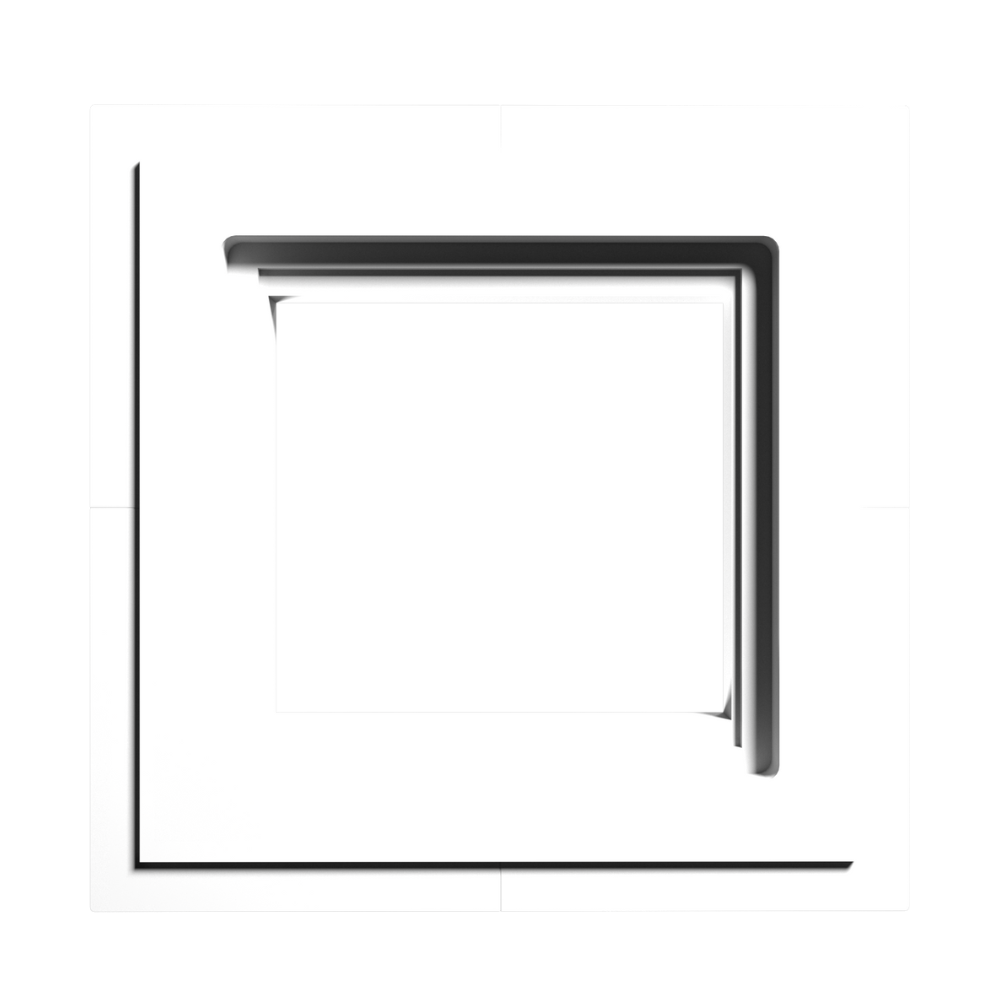 Two-gang designer-style flush mount, model SLD-2GR-062 – front view, drywall-integrated