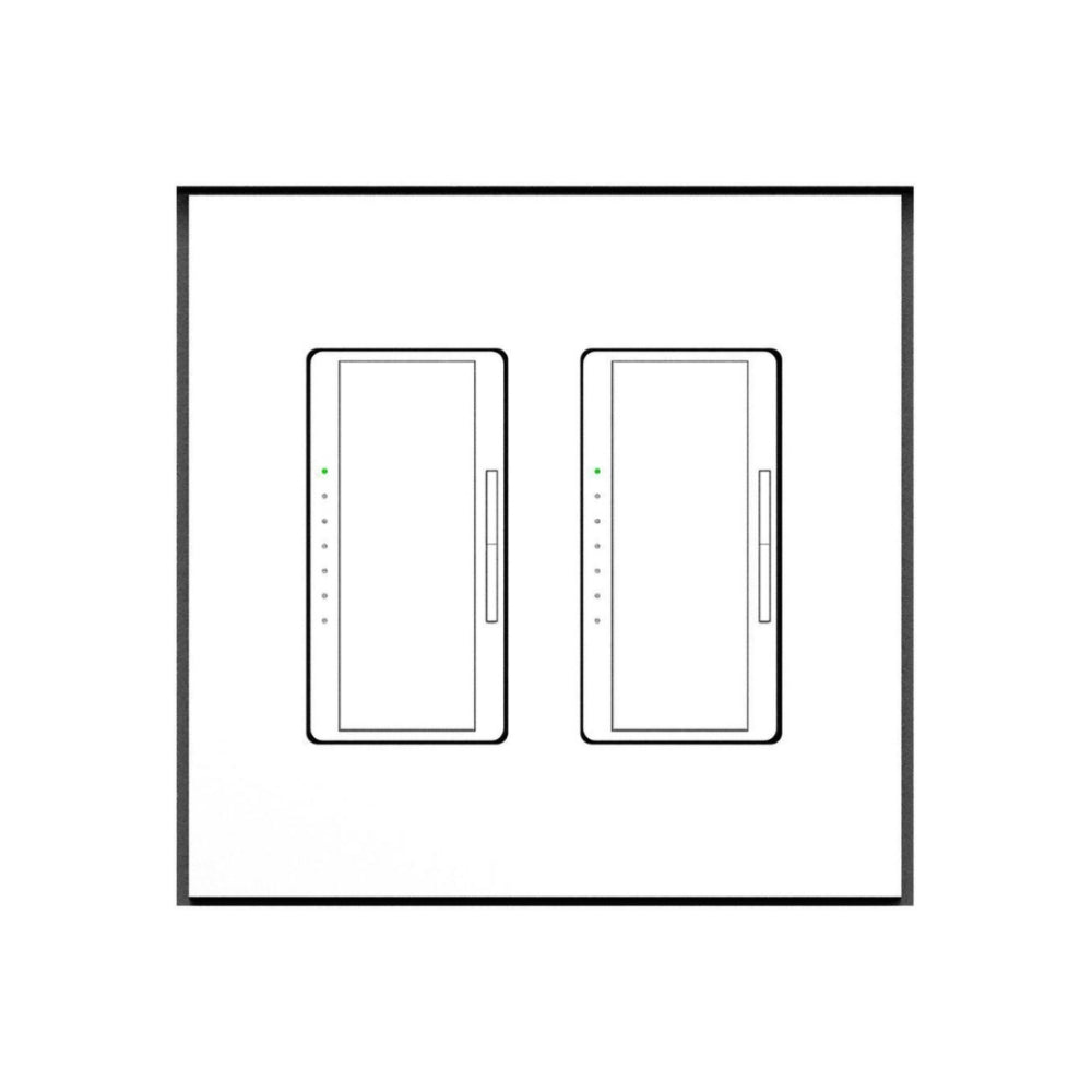 Two gang designer-style flush in-wall mount with dual vertical switch openings