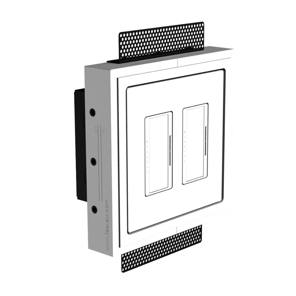 SLD-2G-062 mud-in platform – recessed two-gang trimless installation
