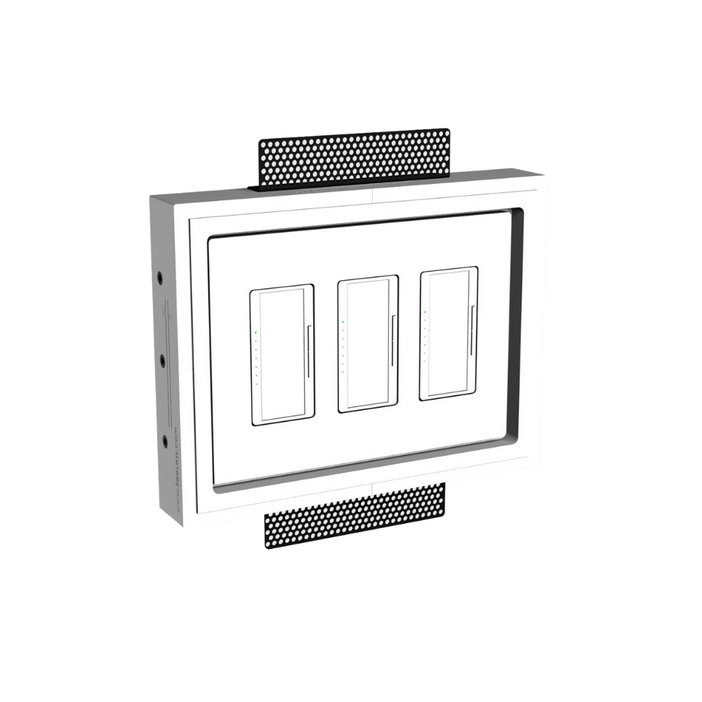 Recessed three-gang mount, SLD-3G-125 – modern in-wall setup with clean finish