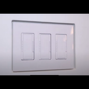 Three-gang designer-style flush mount, model SLD-3G-125 – installed front view in drywall