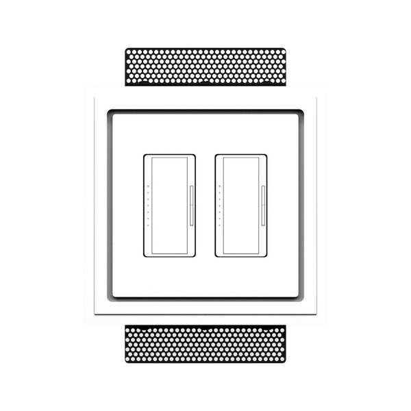 Seamless in-wall two-gang mount, SLD-2G-125 – clean lines and soft corners