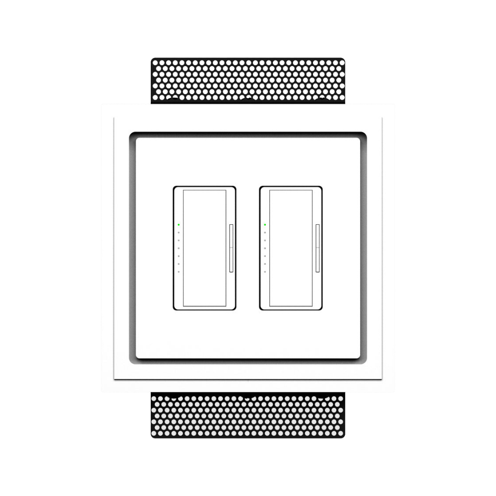 Seamless in-wall two-gang mount, SLD-2G-125 – clean lines and soft corners