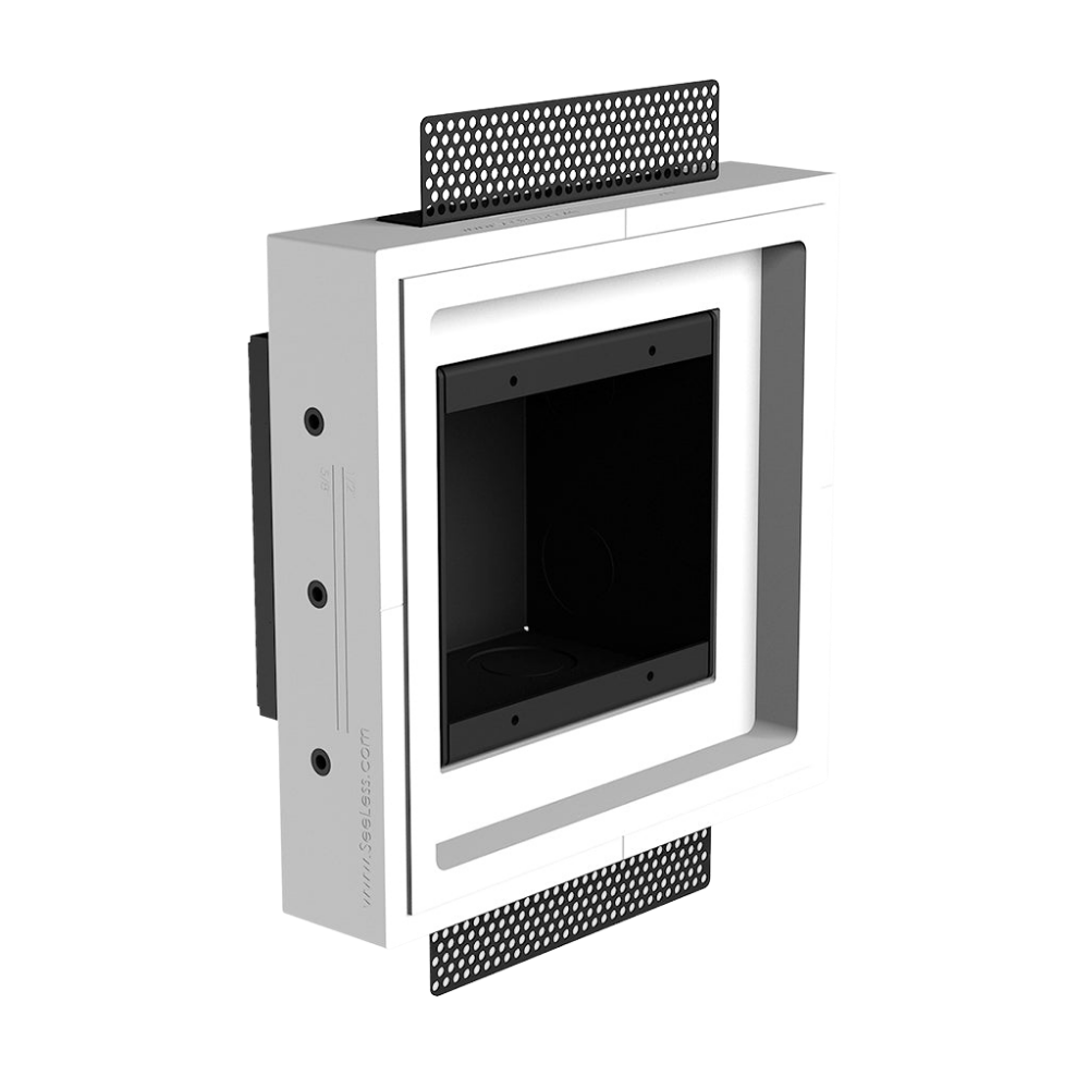 Two-gang designer-style mud-in platform, model SLD-2G-125 – clean smooth gypsum