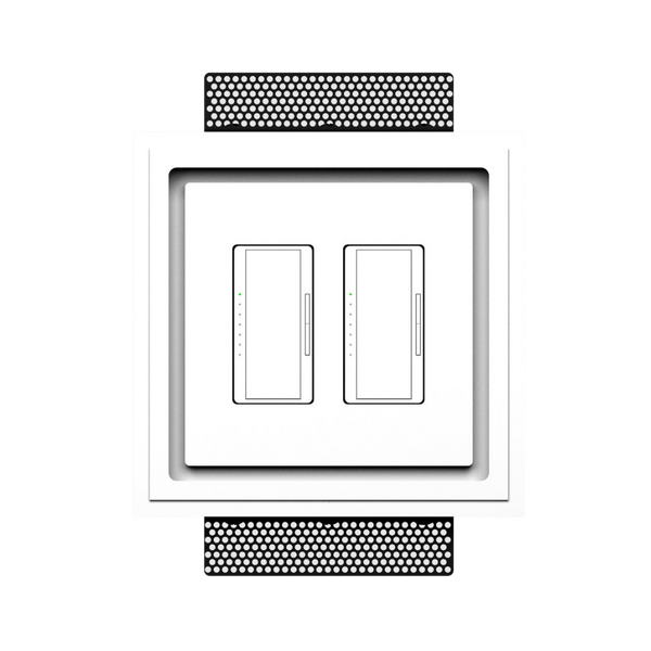 SLD-2G-250 in-wall platform – contemporary two-gang mount with smooth, rounded corners