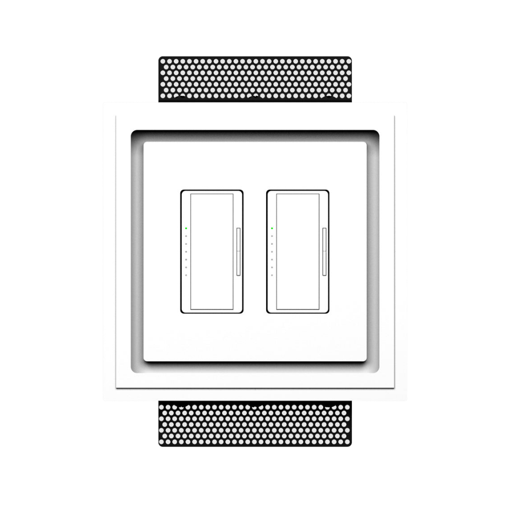 SLD-2G-250 in-wall platform – contemporary two-gang mount with smooth, rounded corners