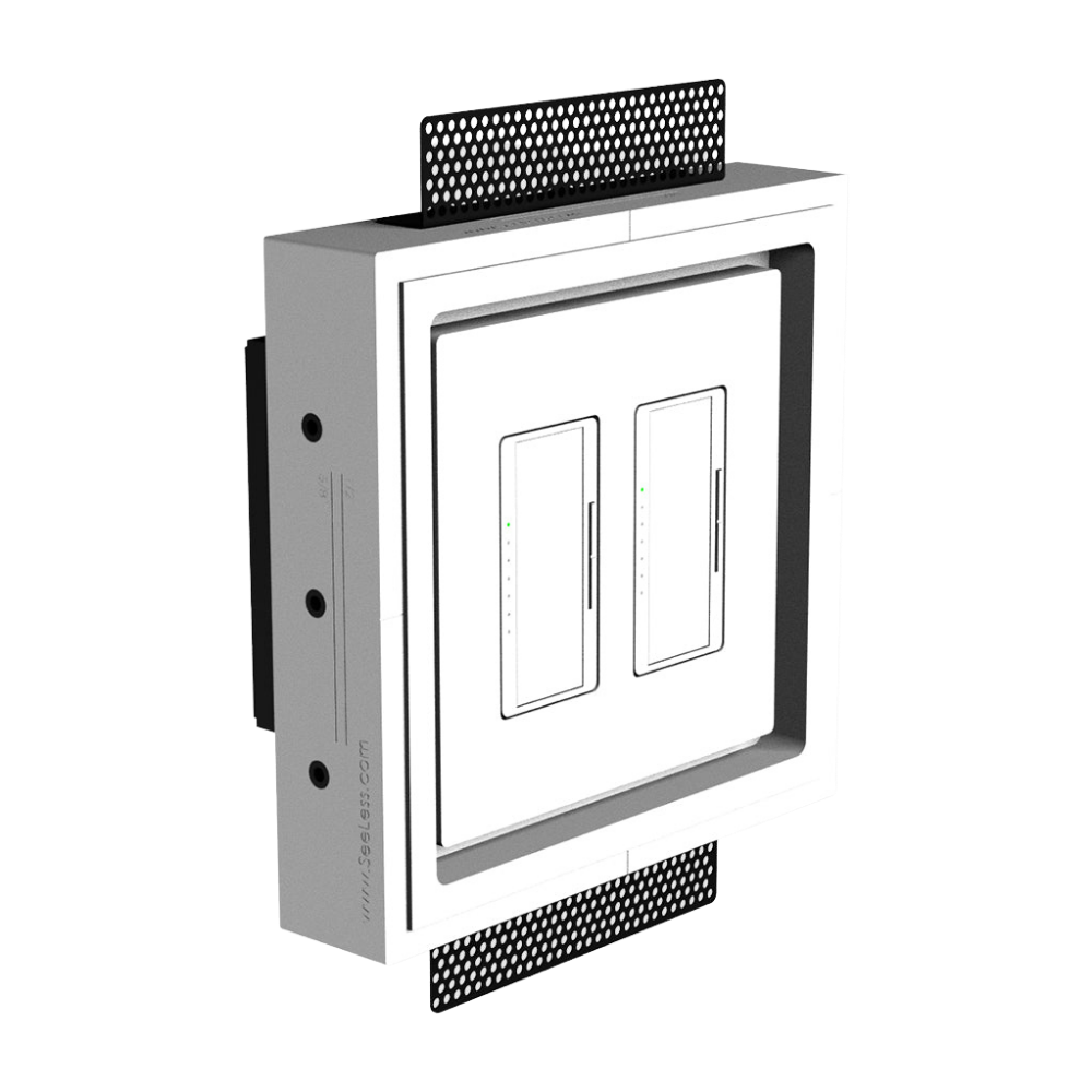 Flush designer-style two-gang mount, SLD-2G-250 – modern recessed finish for sleek interiors