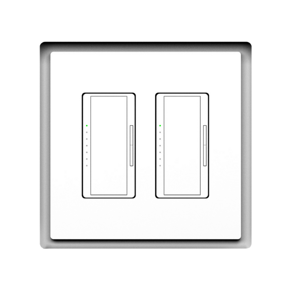 Two-gang designer-style flush mount, model SLD-2G-250 – curved edges, clean drywall integration