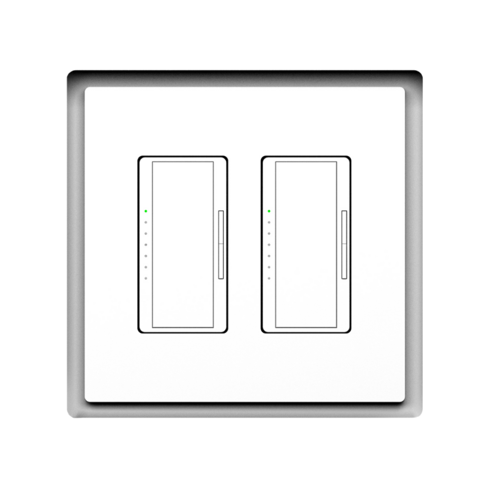 Two-gang designer-style flush mount, model SLD-2G-250 – curved edges, clean drywall integration