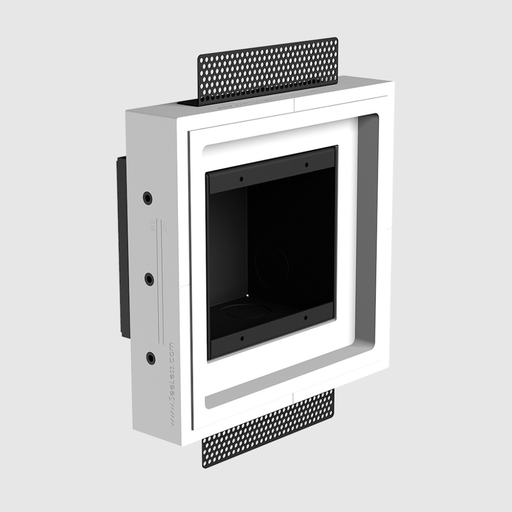 Minimalist in-wall mount for switches or outlets, model SLD-2G-250 – trimless installation