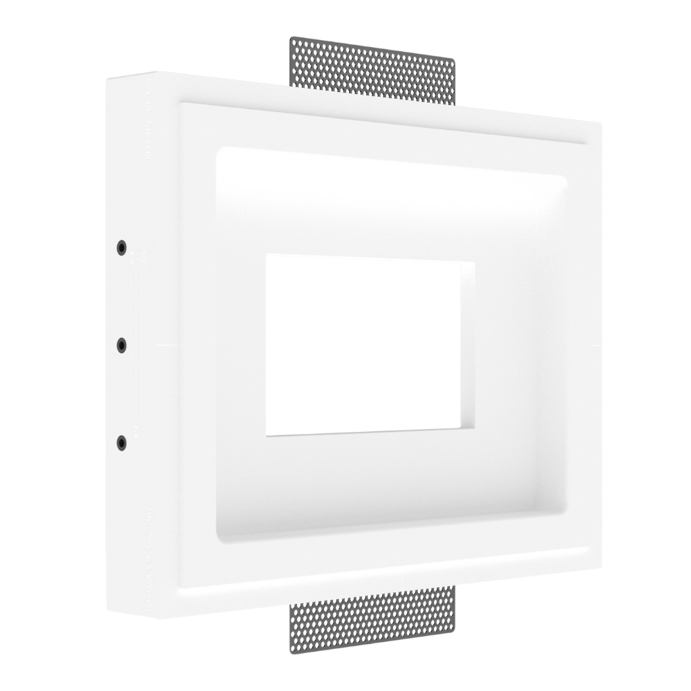 ELAN 8-inch touch panel recessed in the SLS-TPS8E-062 flush in-wall mount.