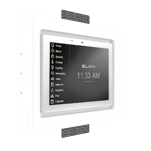 ELAN 8-inch touch panel recessed in the SLS-TPS8E-062 flush in-wall mount.