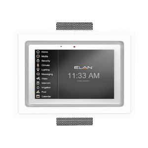 ELAN 8″ device installed with SLS‑TPS8E‑062—clean 1/16″ reveal and Wi‑Fi friendly green materials. 