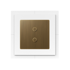 Lutron Alisse International keypad flush-mounted in SeeLess white plaster frame