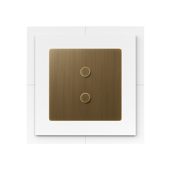 Lutron Alisse International keypad flush-mounted in SeeLess white plaster frame